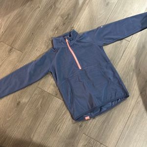 Roxy purple pullover. Light fleece or velour.